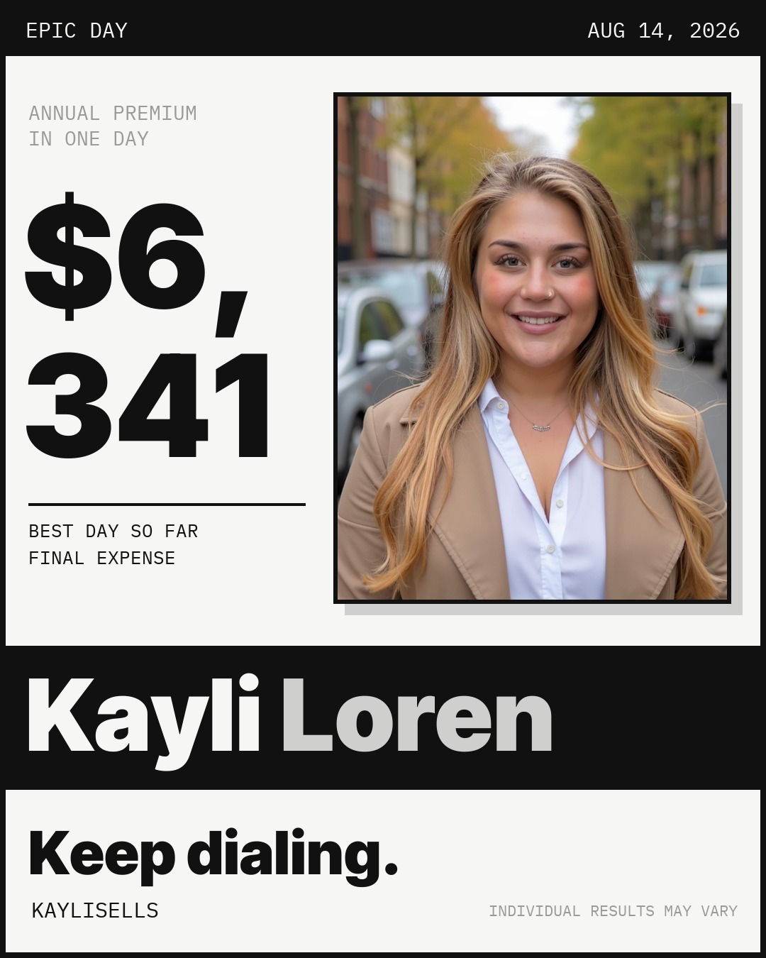 Aug 14, 2026, Epic Day · $6,341 AP
