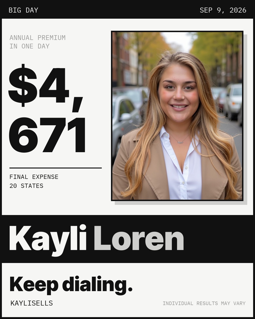 Sep 9, 2026, Big Day · $4,671 AP